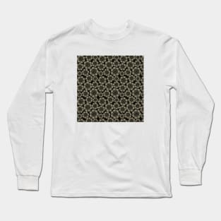 Black Floral Pattern Long Sleeve T-Shirt